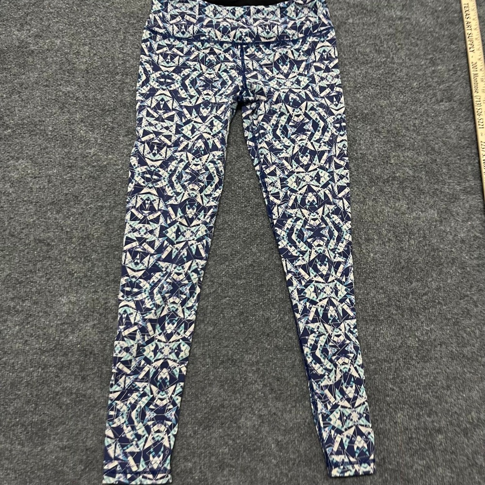 VSX Leggings Womens Size S Blue Geometric Kaleidoscope Print Sport Yoga Athletic